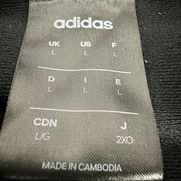 Adidas Black Three Stripe Full Zip Track Jacket Mens Size L Lightweight Athletic - Picture 2 of 8